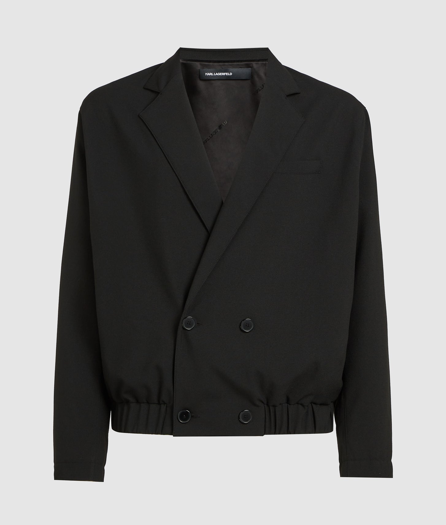 Karl Lagerfeld Short Double-Breasted Blazer Black