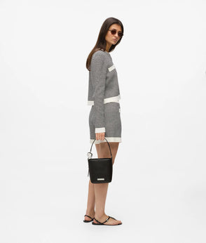 Karl Lagerfeld Ikon Striped Knit Shorts Small Stripe Black-White