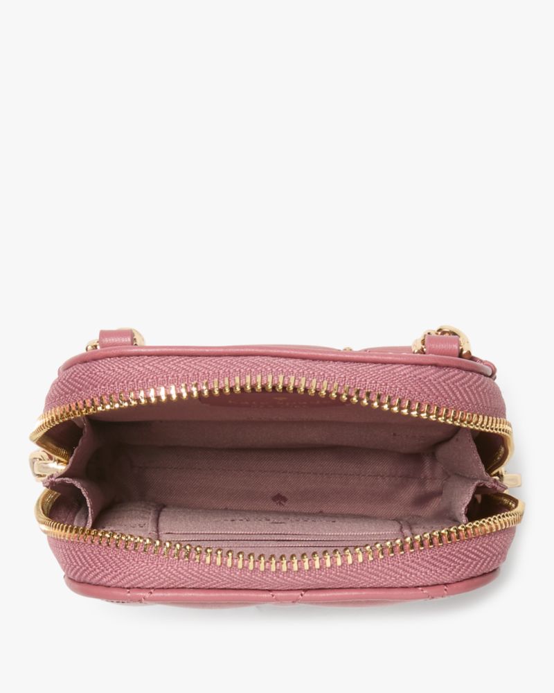 KateSpade Carey Quilted Studded Phone Chain Crossbody Pomegranate