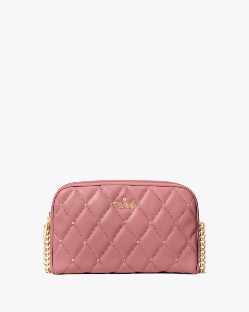 KateSpade Carey Quilted Studded Chain Camera Bag Pomegranate
