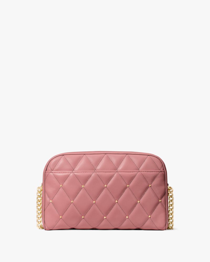 KateSpade Carey Quilted Studded Chain Camera Bag Pomegranate