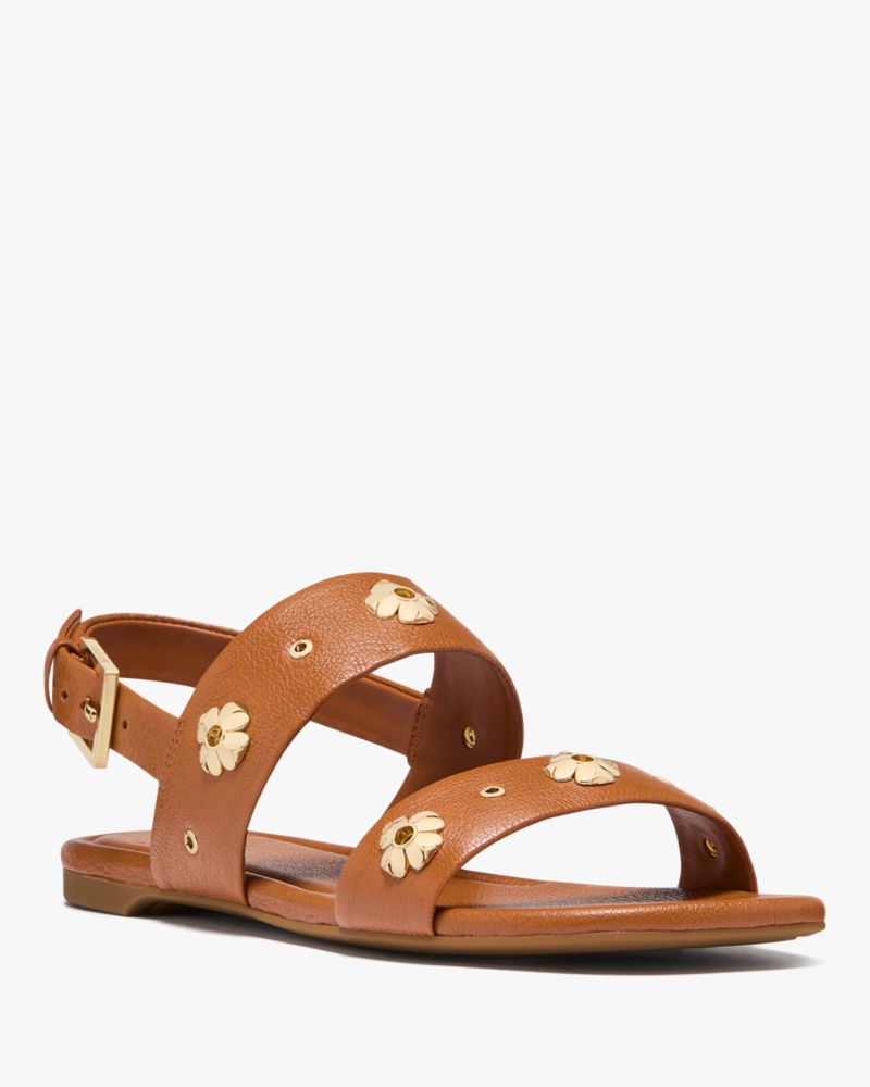 Katespade Spade Flower Stud Flat Sandals Saddle