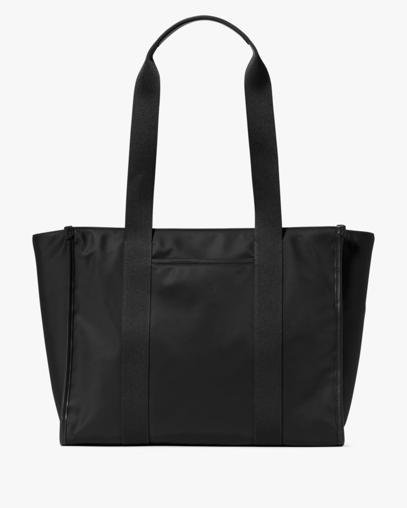 Kate Spade Kip Nylon Large Tote in Black, hardware detail