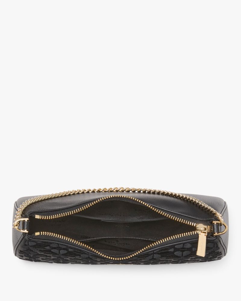 KateSpade Spade Flower Embroidered Medium Convertible Crossbody Black