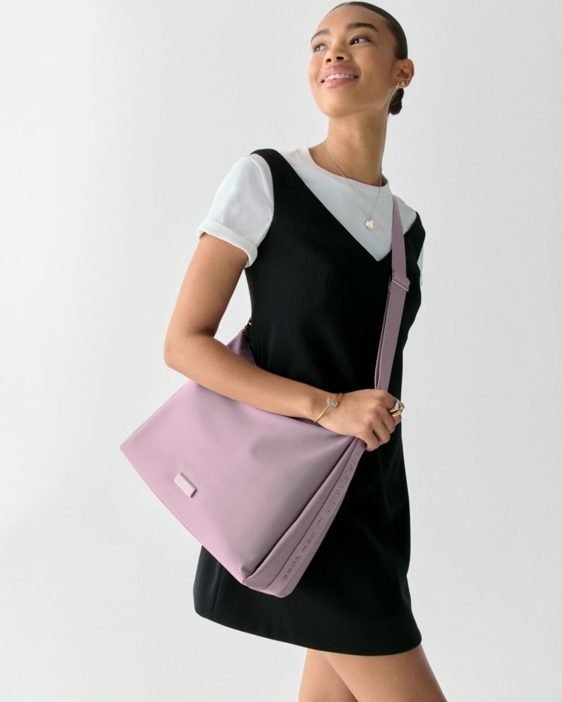KateSpade Carter Nylon Large Convertible Crossbody Lavender Smoke