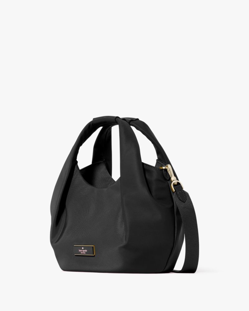 KateSpade Carter Nylon Small Pleated Crossbody Black