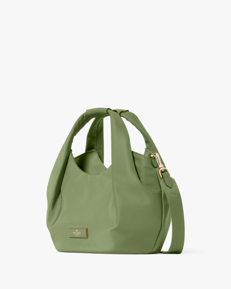 KateSpade Carter Nylon Small Pleated Crossbody Cedar Stand