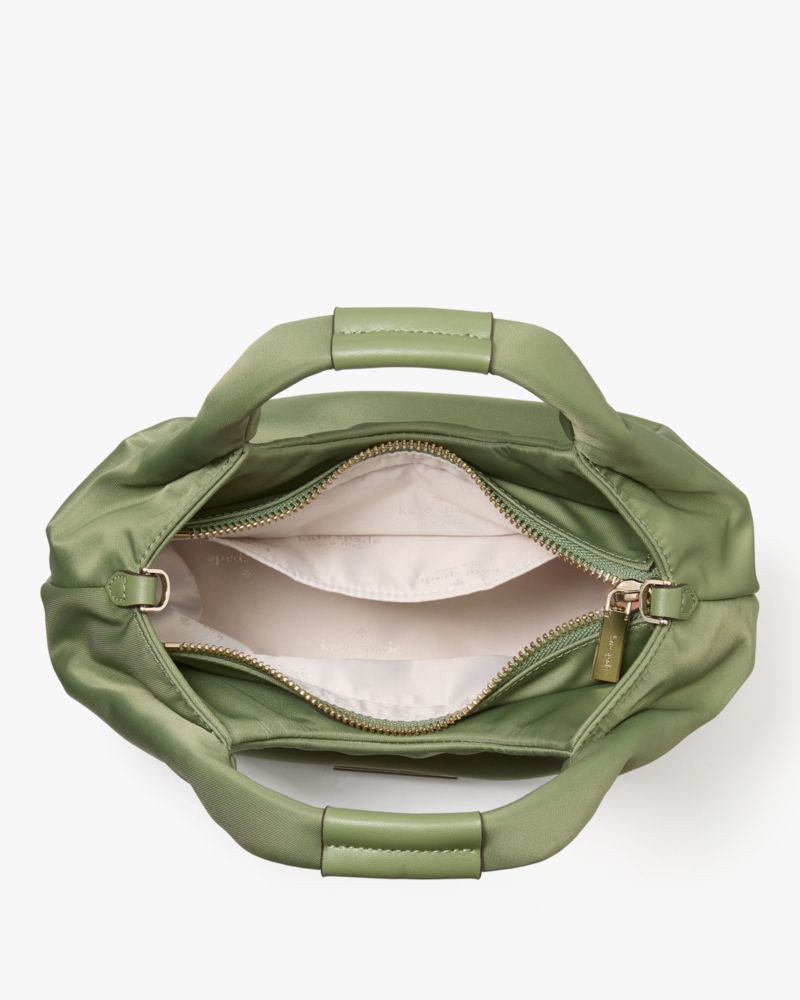 KateSpade Carter Nylon Small Pleated Crossbody Cedar Stand