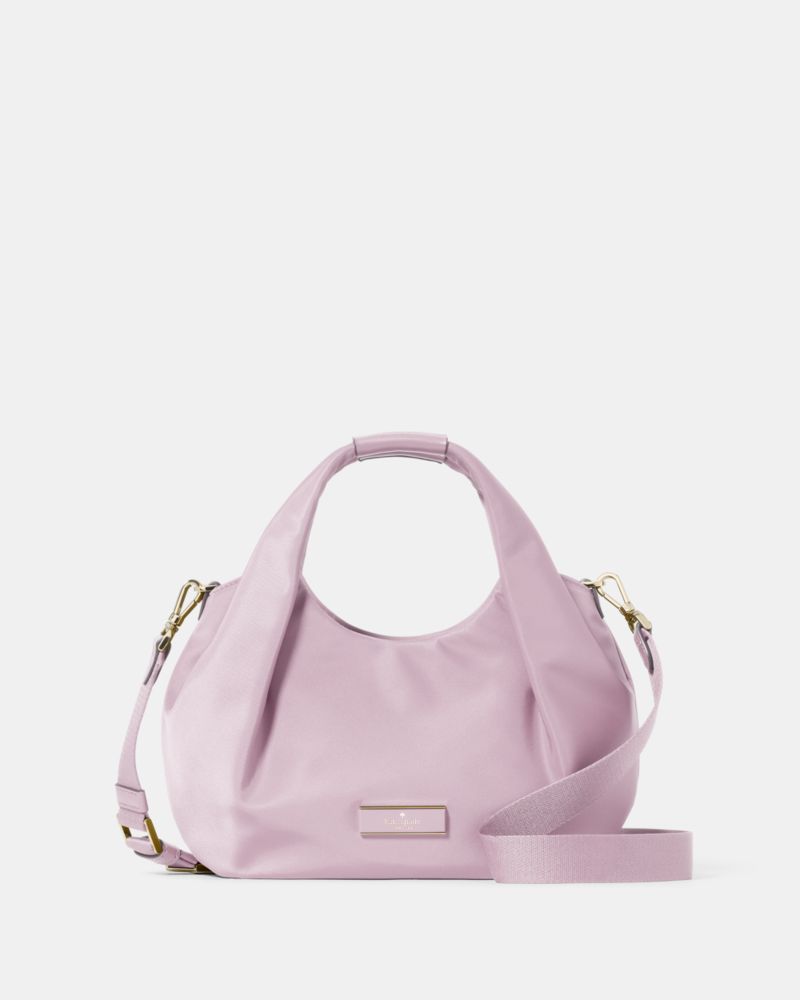 KateSpade Carter Nylon Small Pleated Crossbody Lavender Smoke