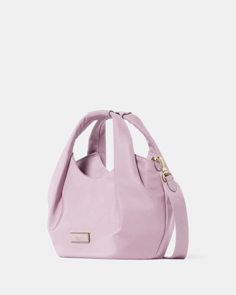 KateSpade Carter Nylon Small Pleated Crossbody Lavender Smoke