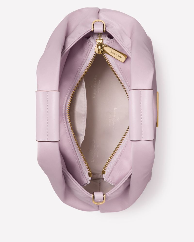 KateSpade Carter Nylon Small Pleated Crossbody Lavender Smoke