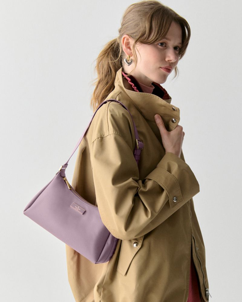 KateSpade Carter Nylon Shoulder Bag Lavender Smoke