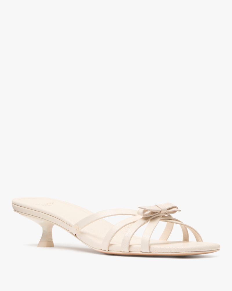 Katespade Carolina Kitten Heel Sandals Cream