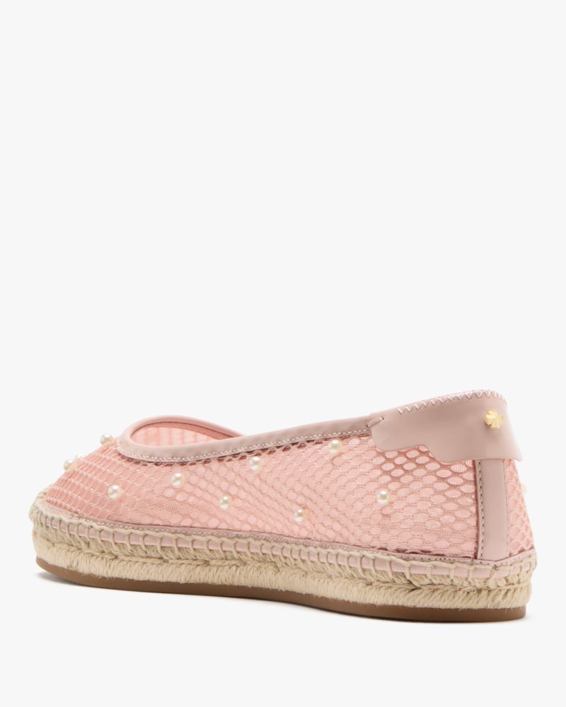 Katespade Pearl Fishnet Espadrille Ballet Flats Mochi Pink