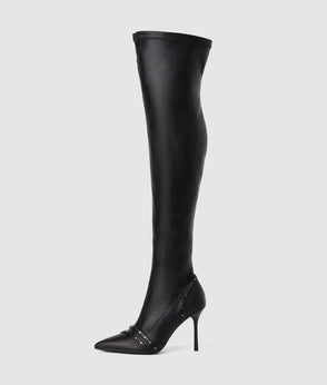Karl Lagerfeld Bouclé Detail Knit Dress Black
