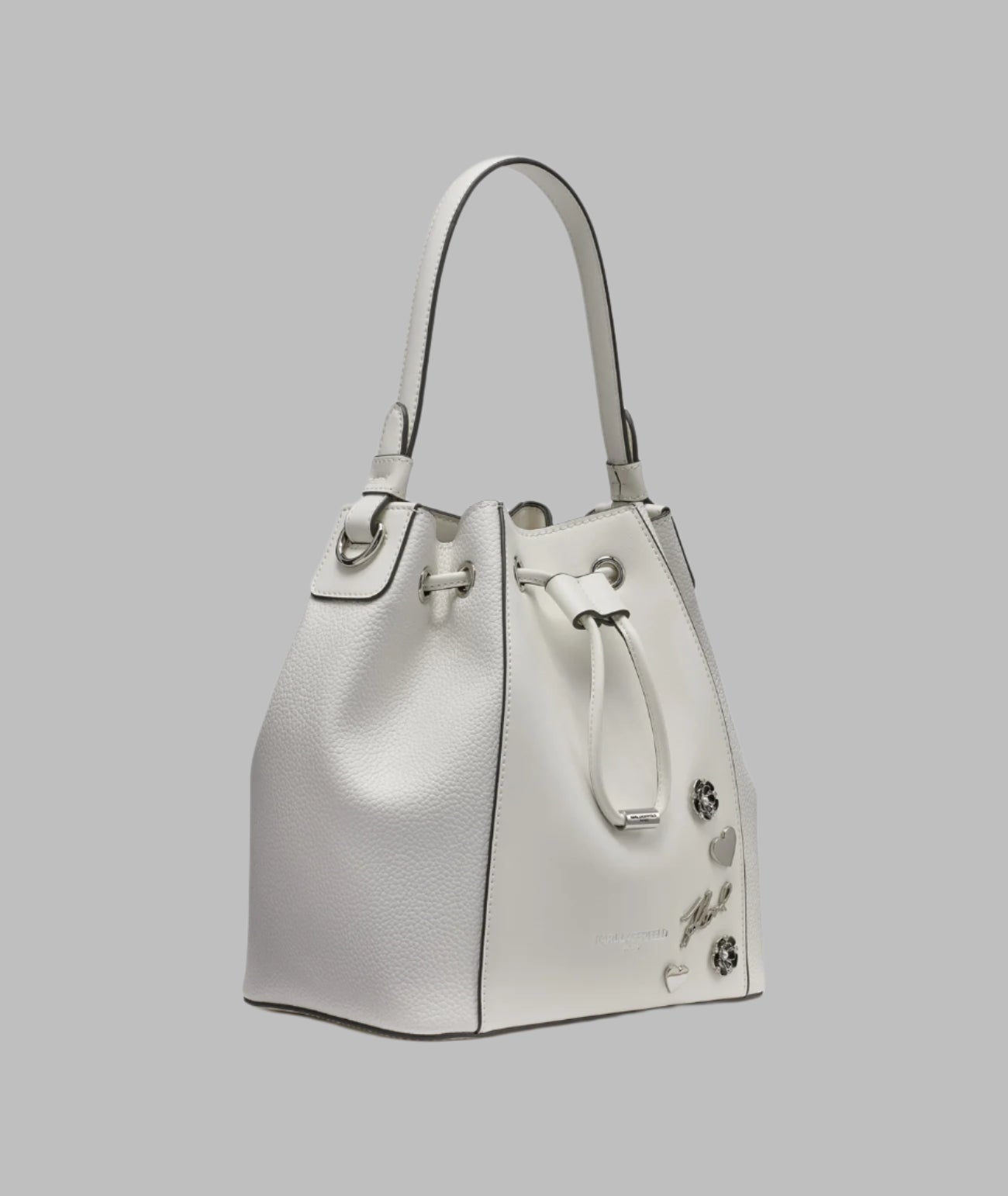 KarlLagerfeld Adele bucketbag white