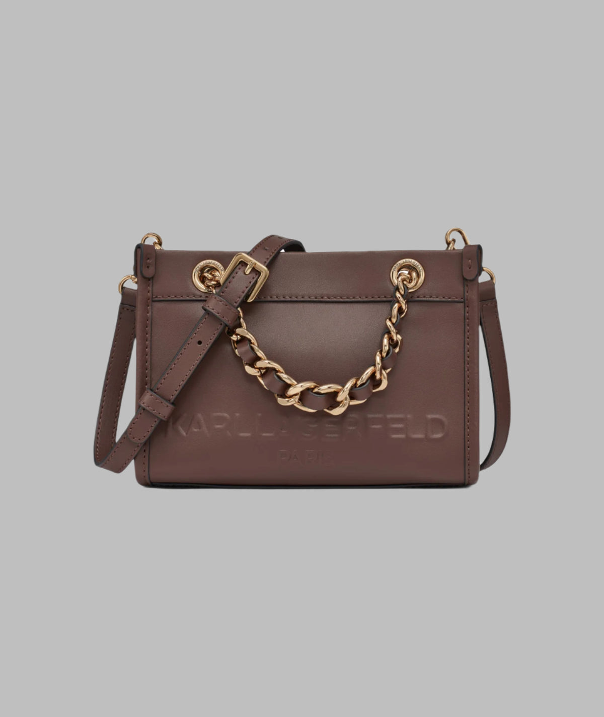 KarlLagerfeld Savoie small leather crossbody brown