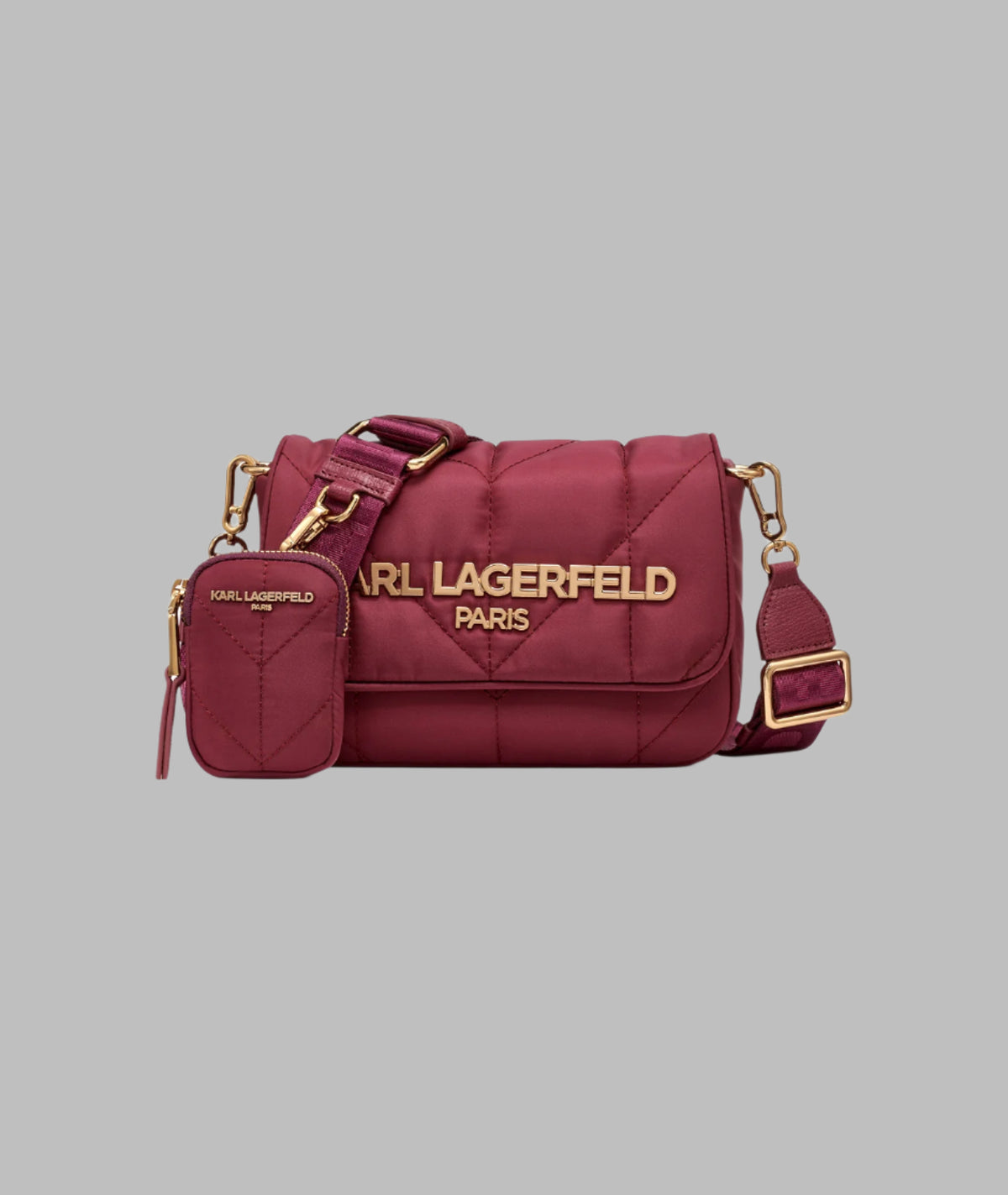 KarlLagerfeld Voyage logo crossbody wine