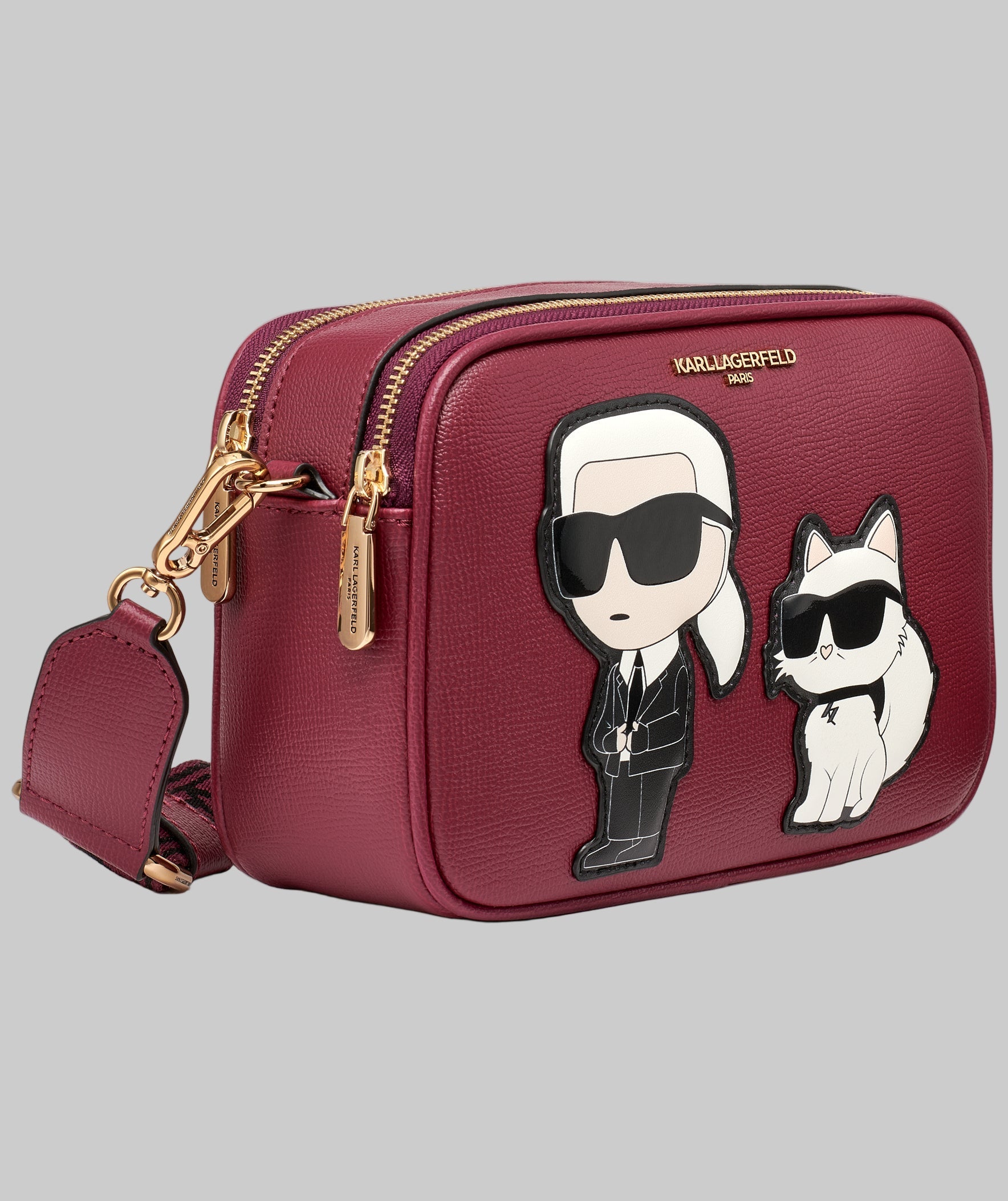 KarlLagerfeld Maybelle camera crossbody wine