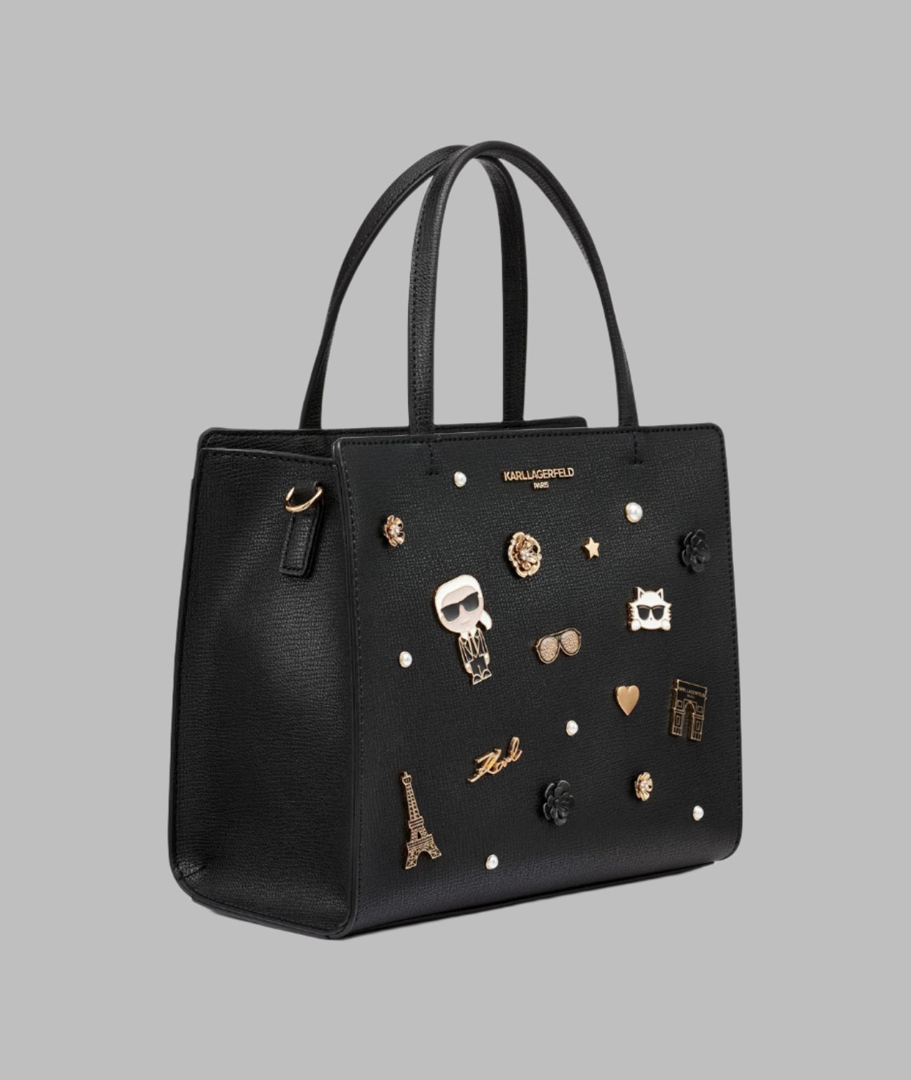 KarlLagerfeld Maybelle duo top handle satchel black