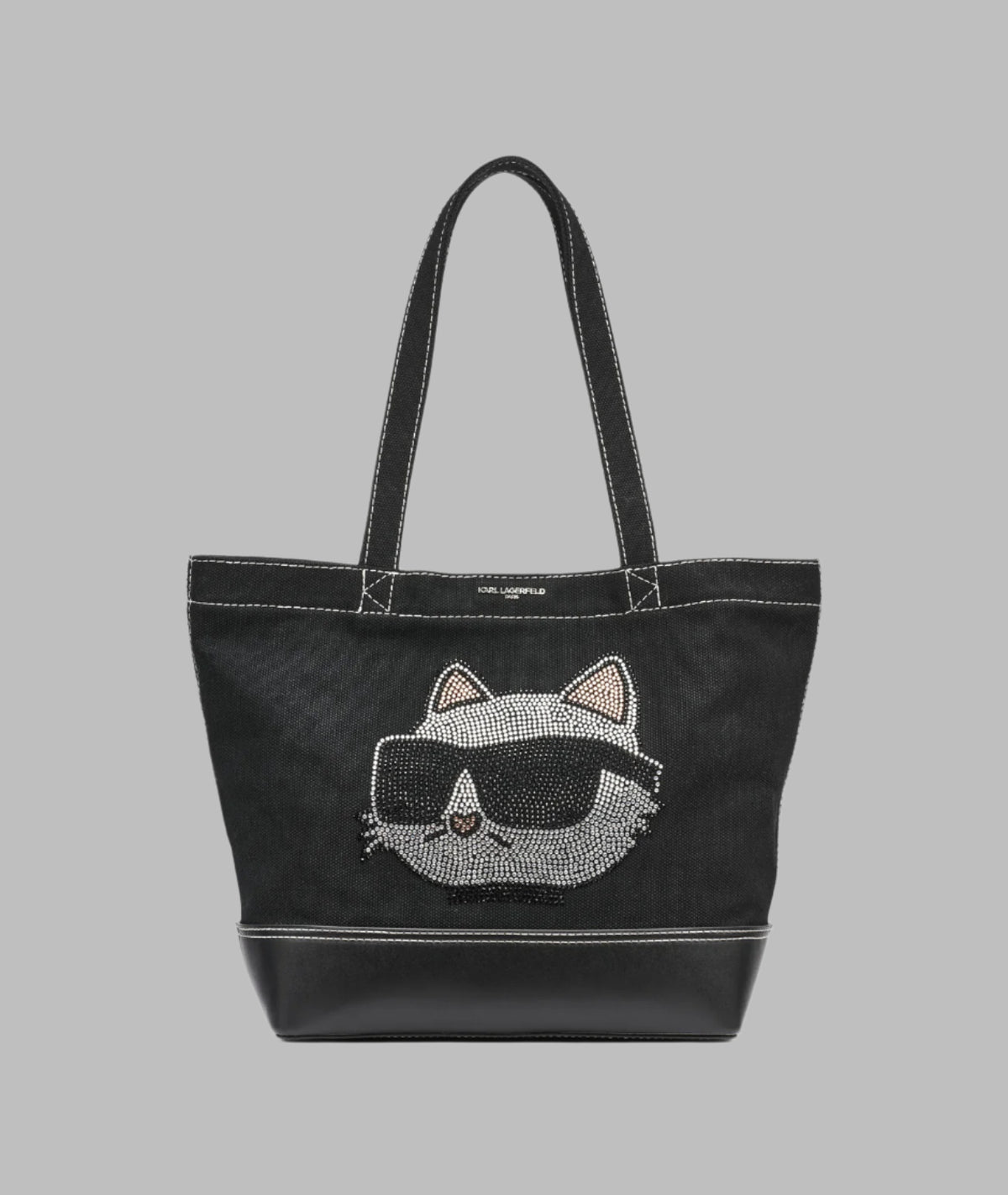 KarlLagerfeld Cannes east west tote black glam choupette