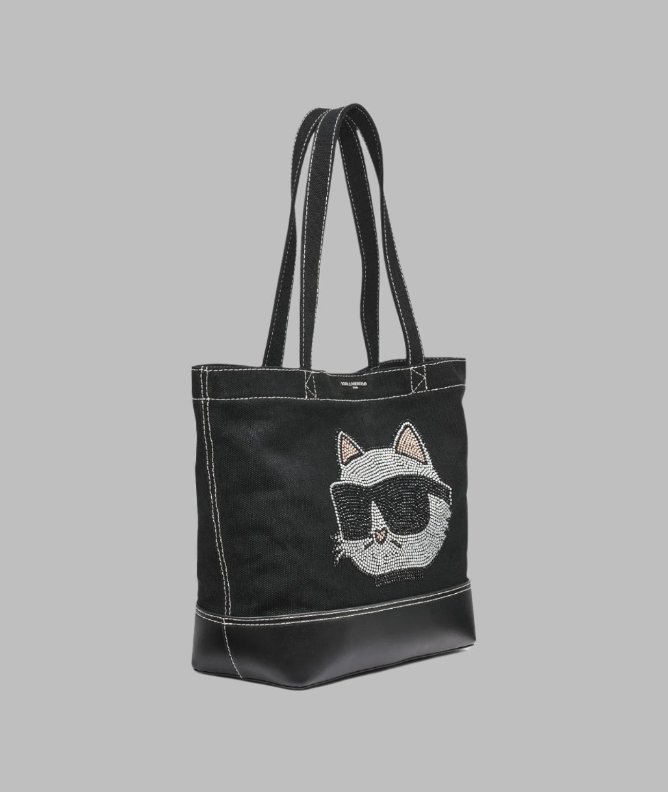 KarlLagerfeld Cannes east west tote black glam choupette