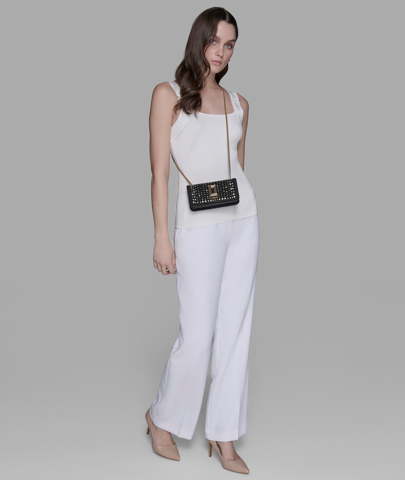 KarlLagerfeld Kosette shoulder bag with studs black