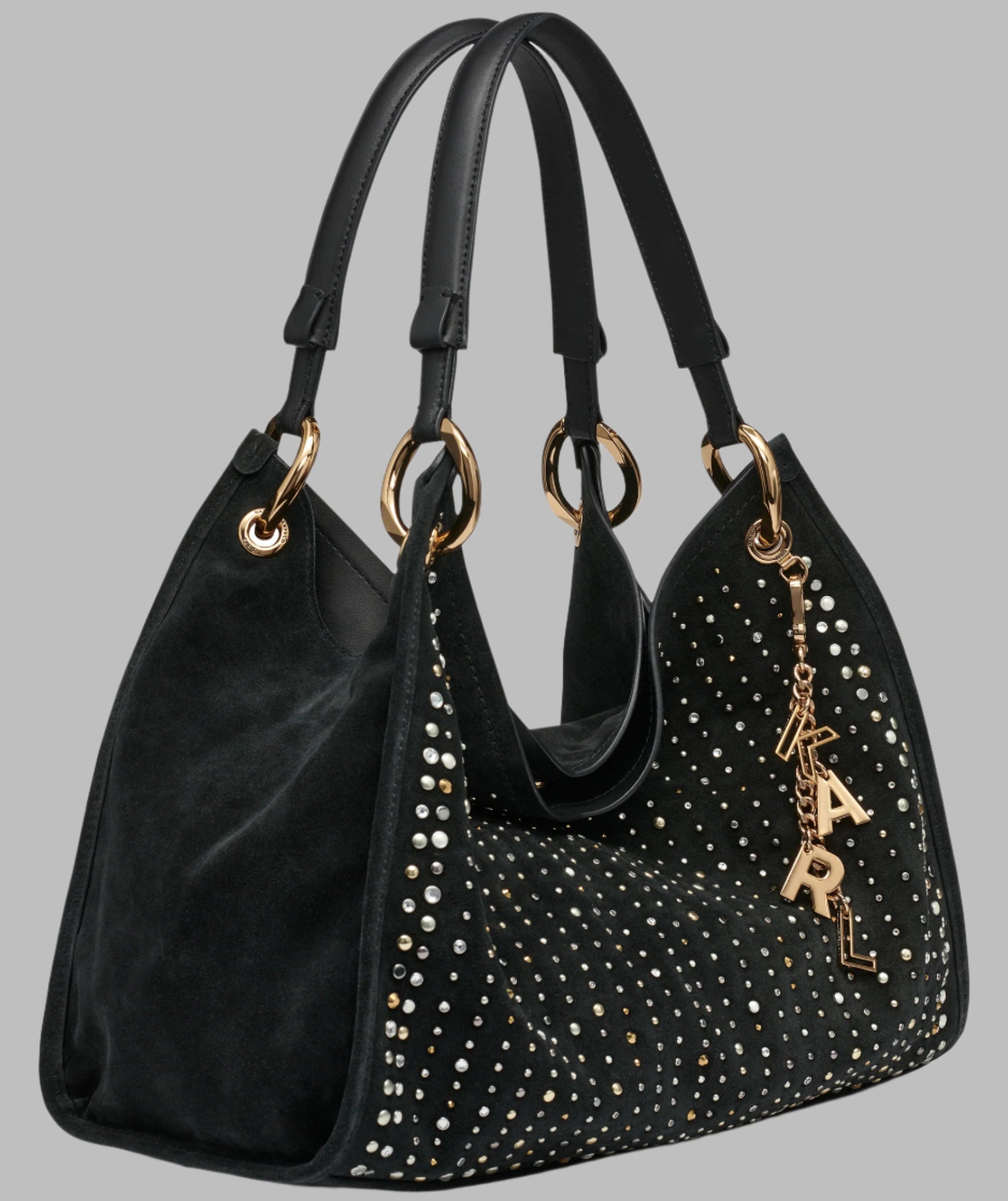 KarlLagerfeld Luciene medium tote with studs black