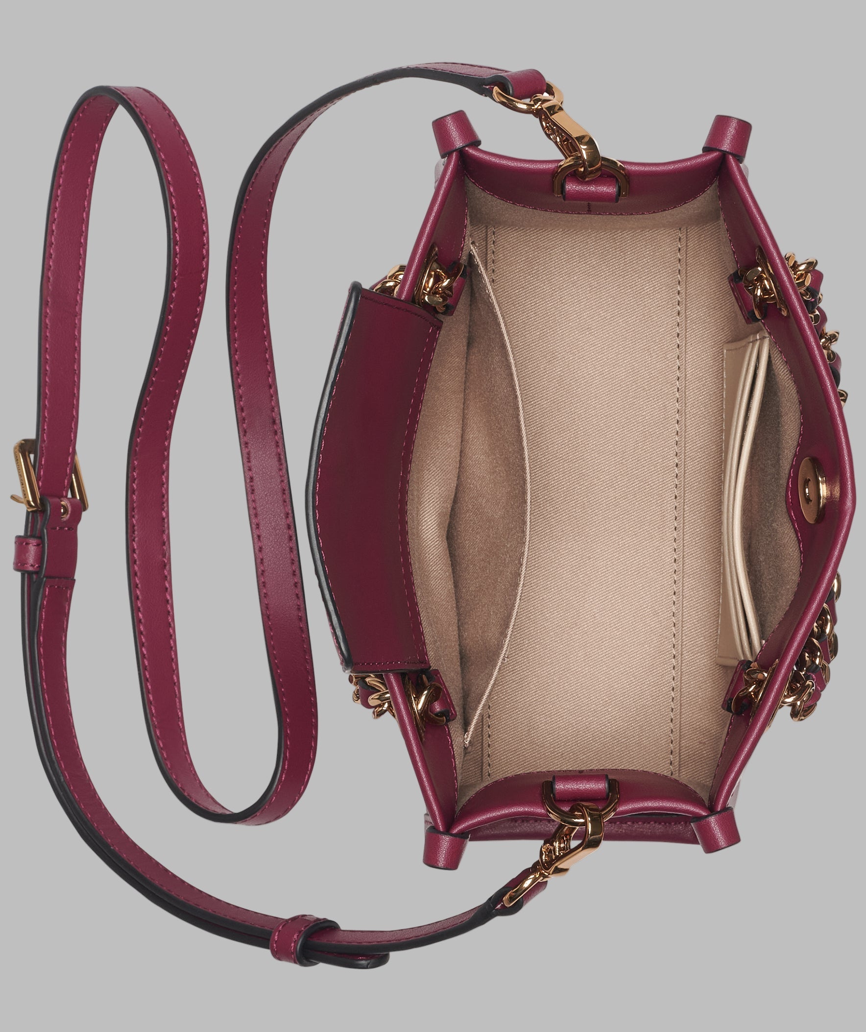 KarlLagerfeld Savoie small leather crossbody wine