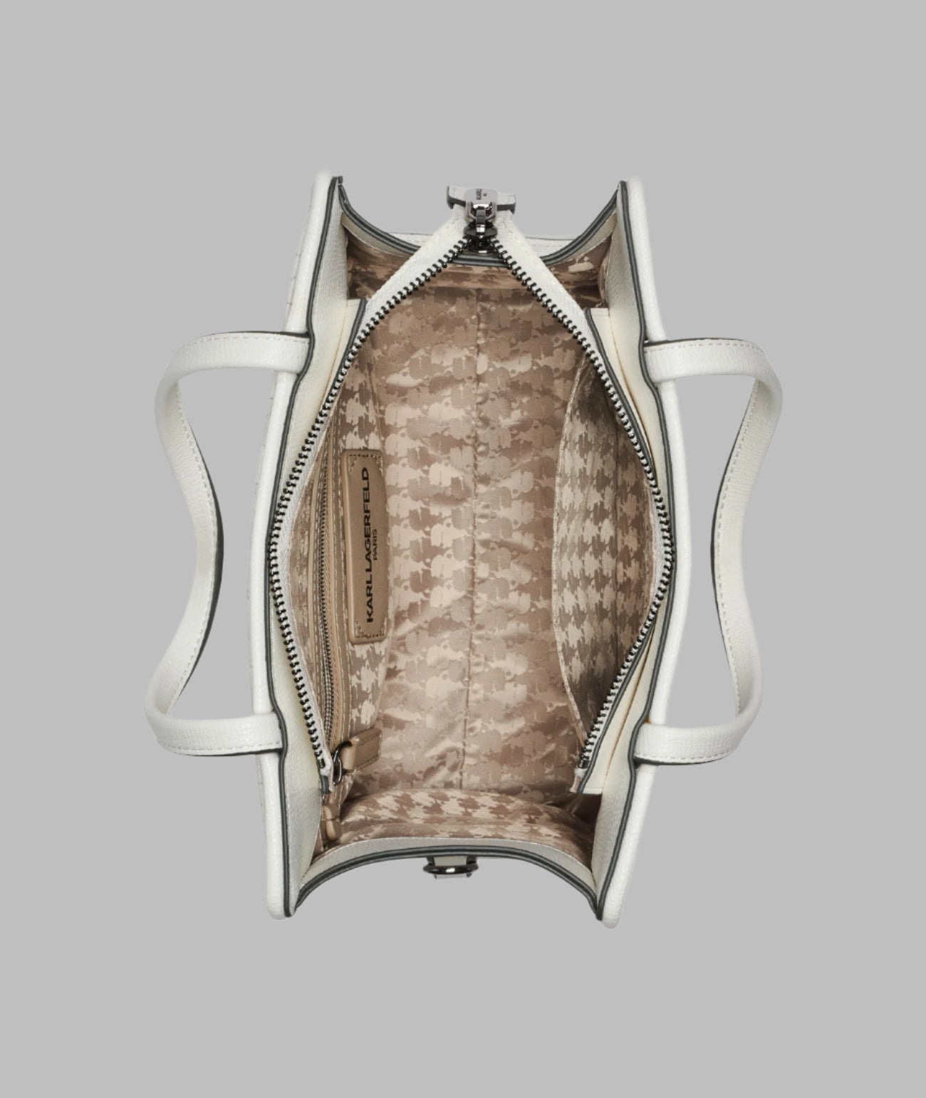 KarlLagerfeld Maybelle satchel with pins white