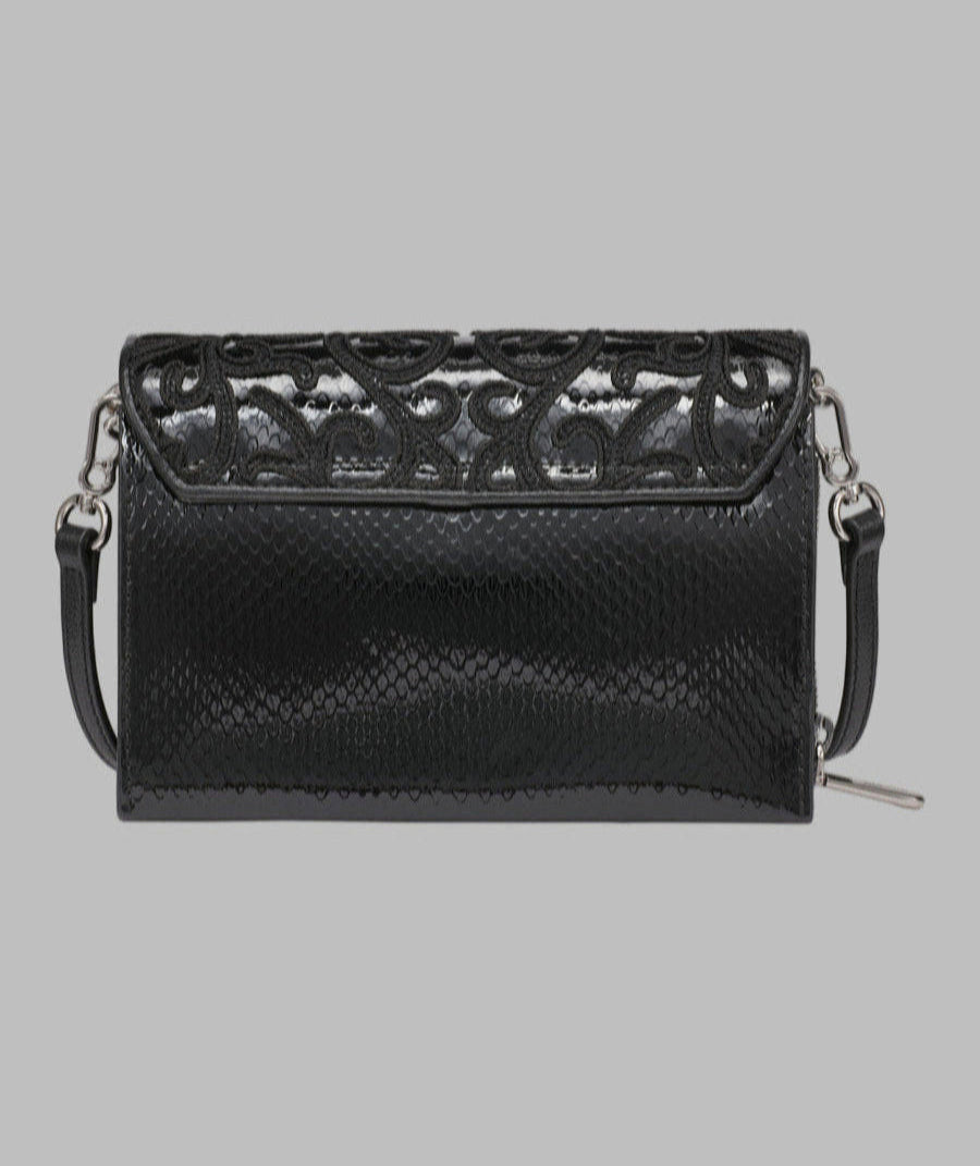 KarlLagerfeld Lourdes crossbody  black embriodered black
