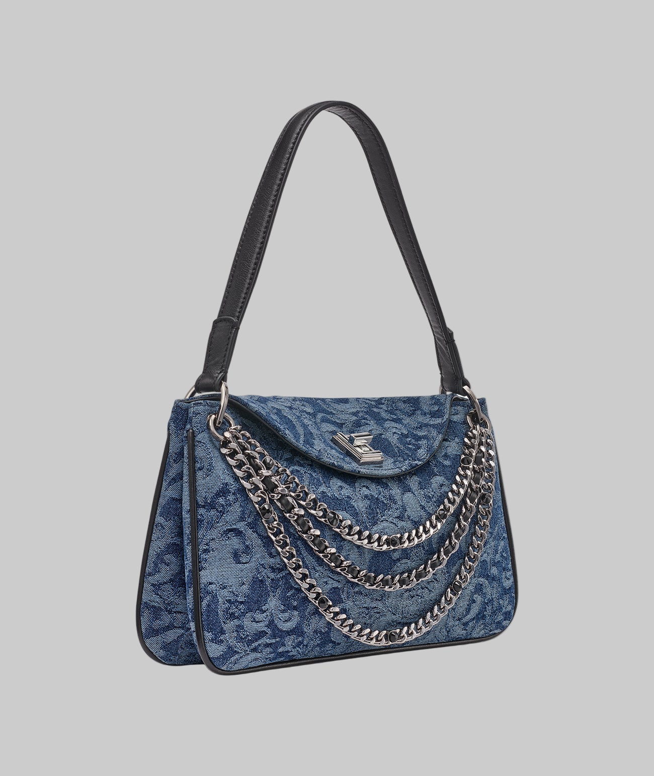 KarlLagerfeld Nadine denim jacquard shoulder bag blue