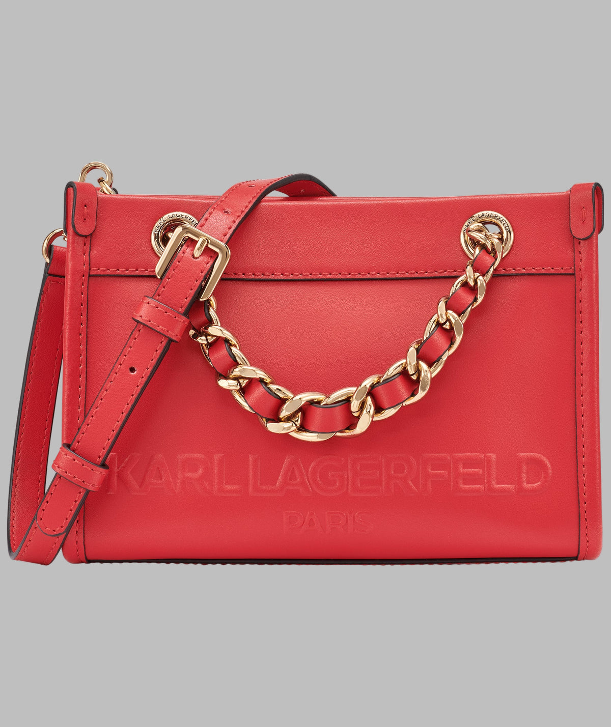 KarlLagerfeld Savoie small leather crossbody red