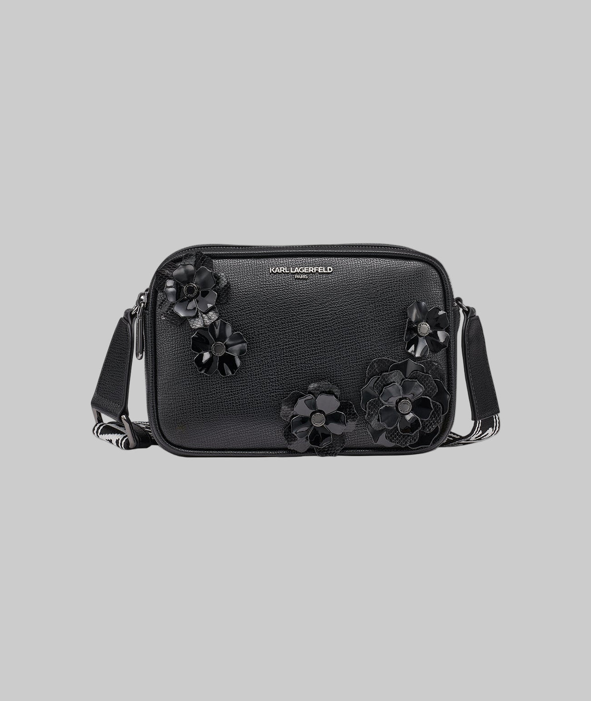 KarlLagerfeld Maybelle crossbody camera bag with flowers black