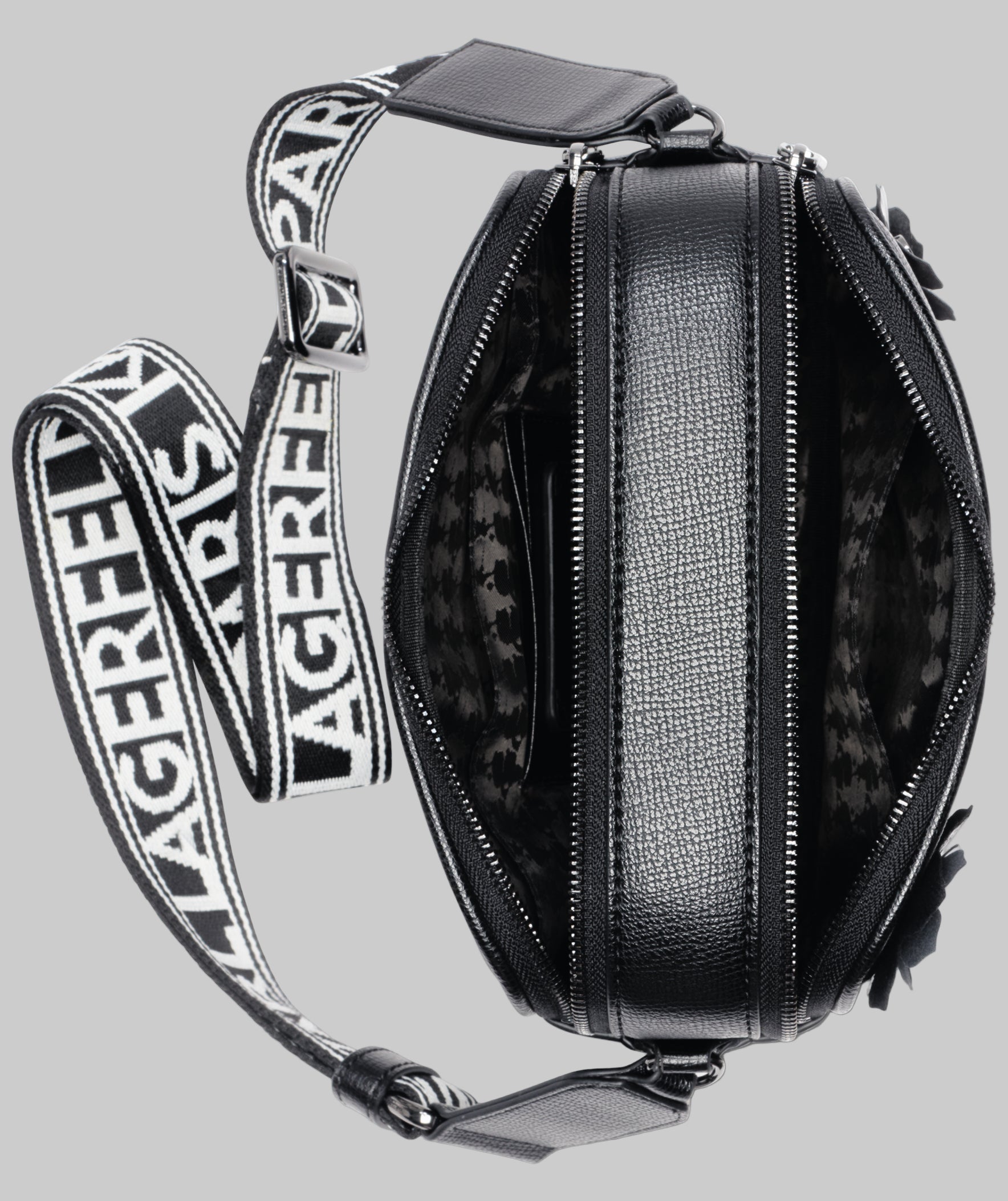 KarlLagerfeld Maybelle crossbody camera bag with flowers black