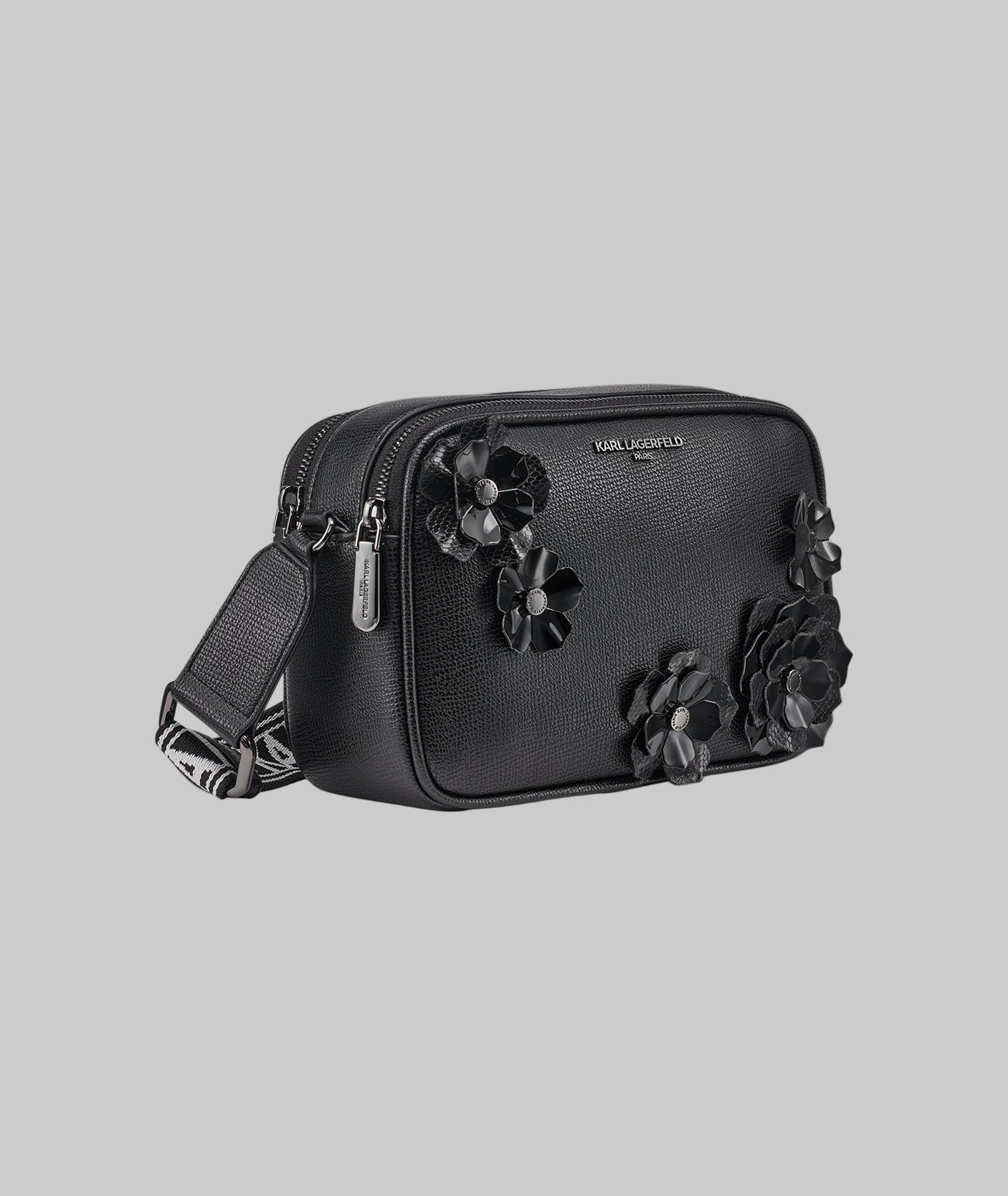 KarlLagerfeld Maybelle crossbody camera bag with flowers black