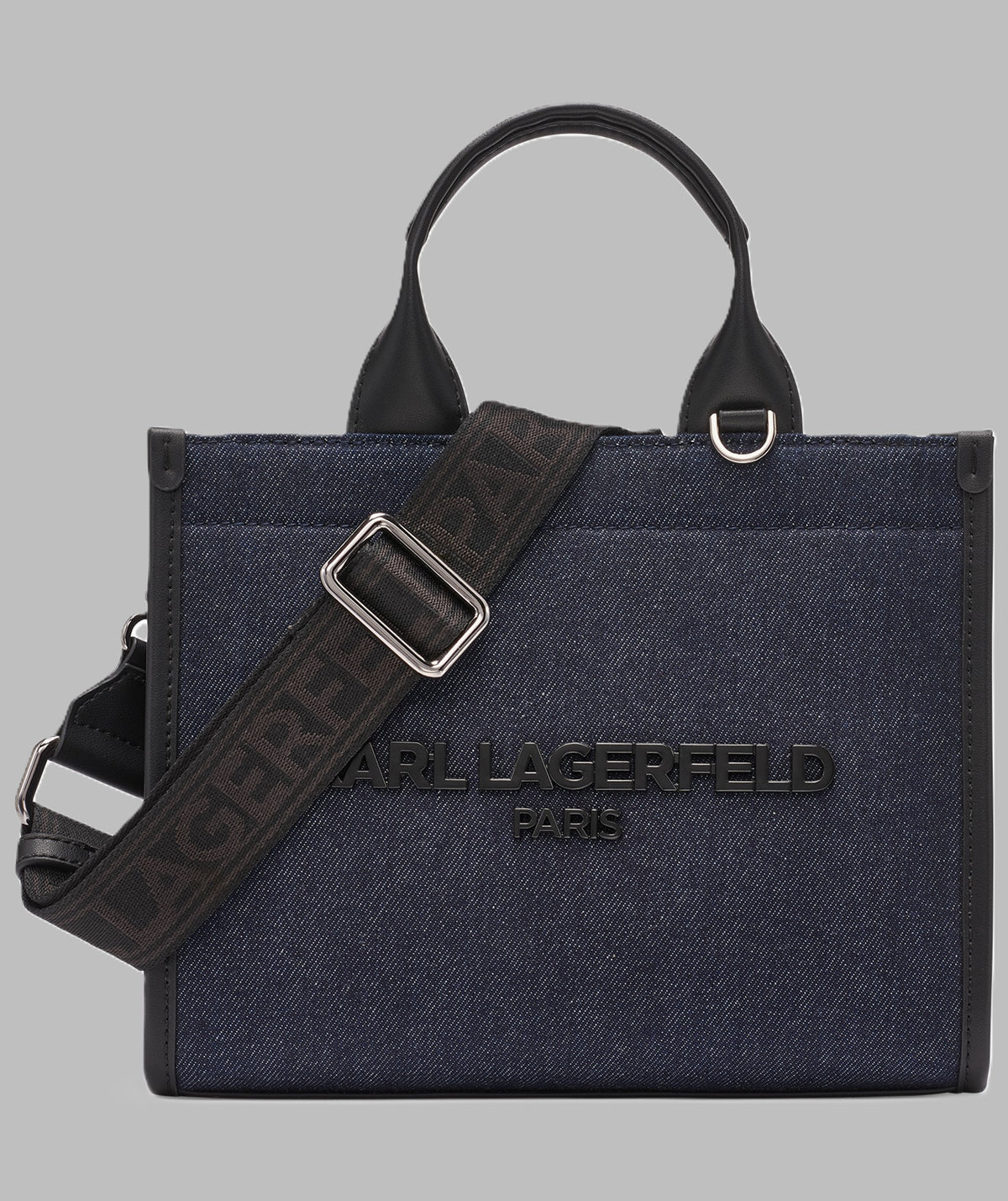 KarlLagerfeld Kristina small tote with top zipper denim blue