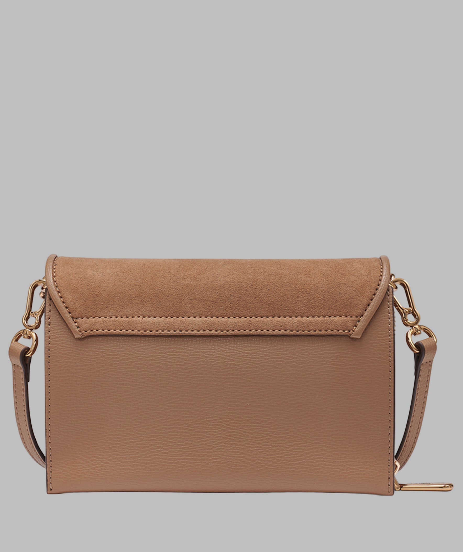 KarlLagerfeld Lourdes suede flap crossbody brown