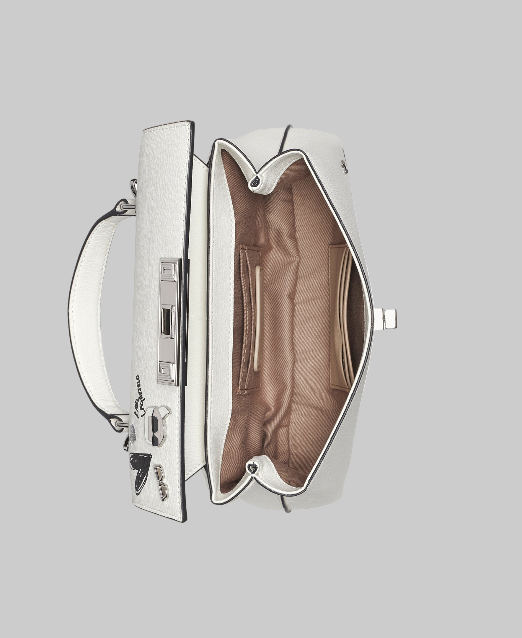 KarlLagerfeld Nicolette crossbody with cate pins white