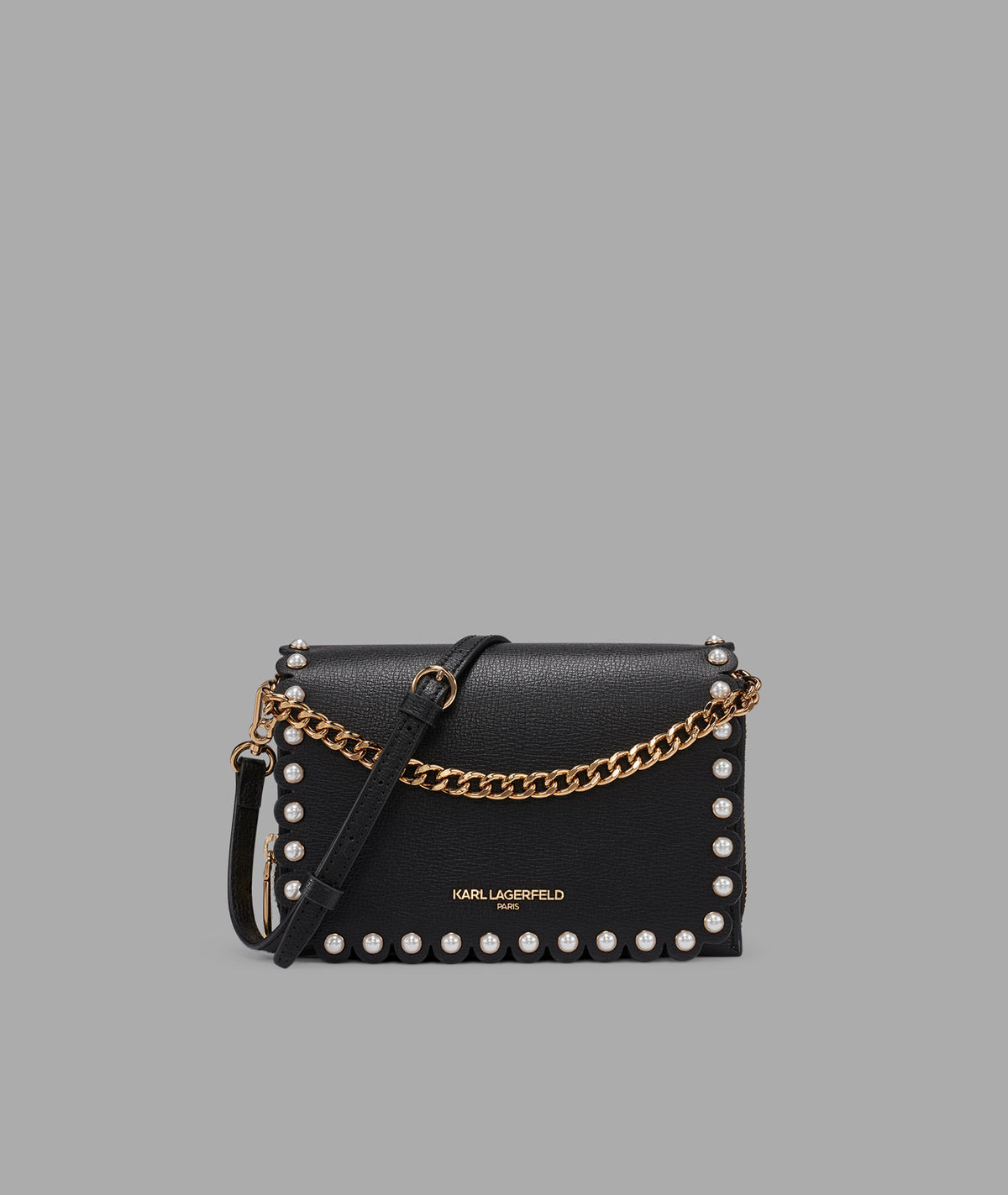 KarlLagerfeld Lourdes crossbody with pearls black