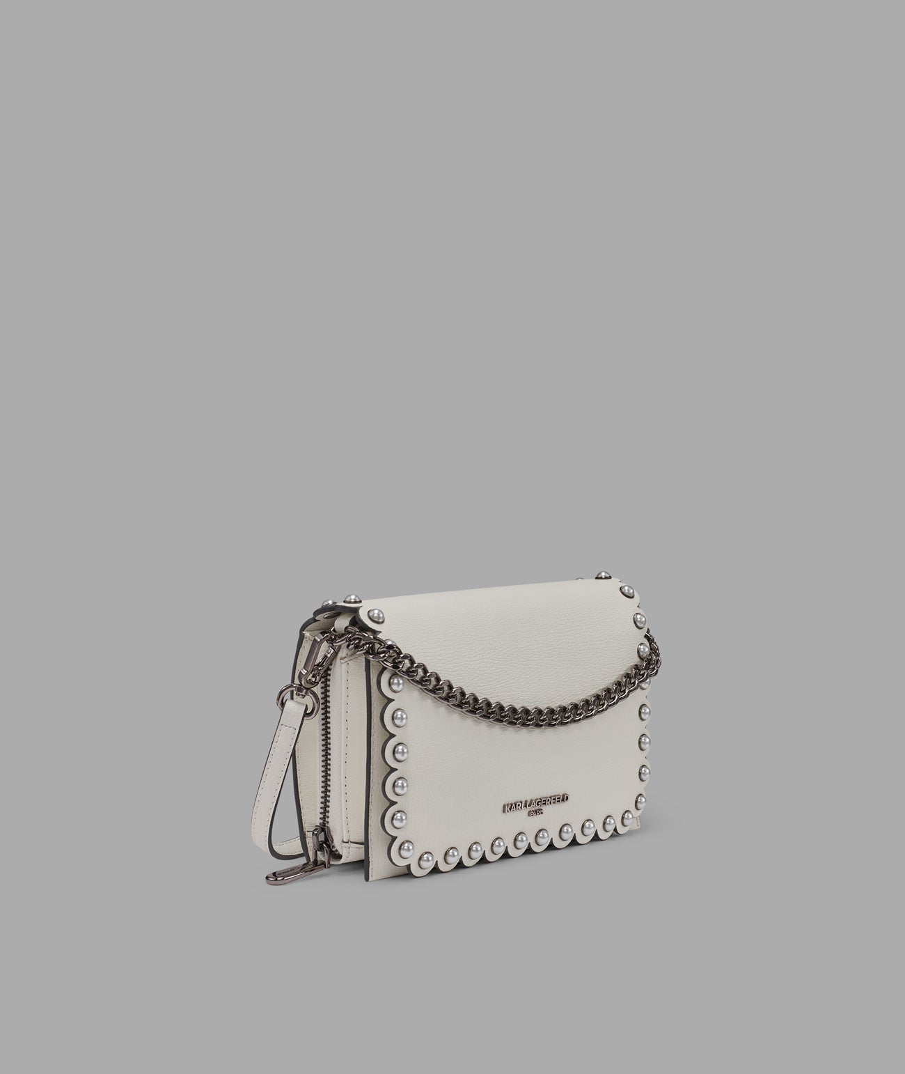 KarlLagerfeld Lourdes crossbody with pearls white