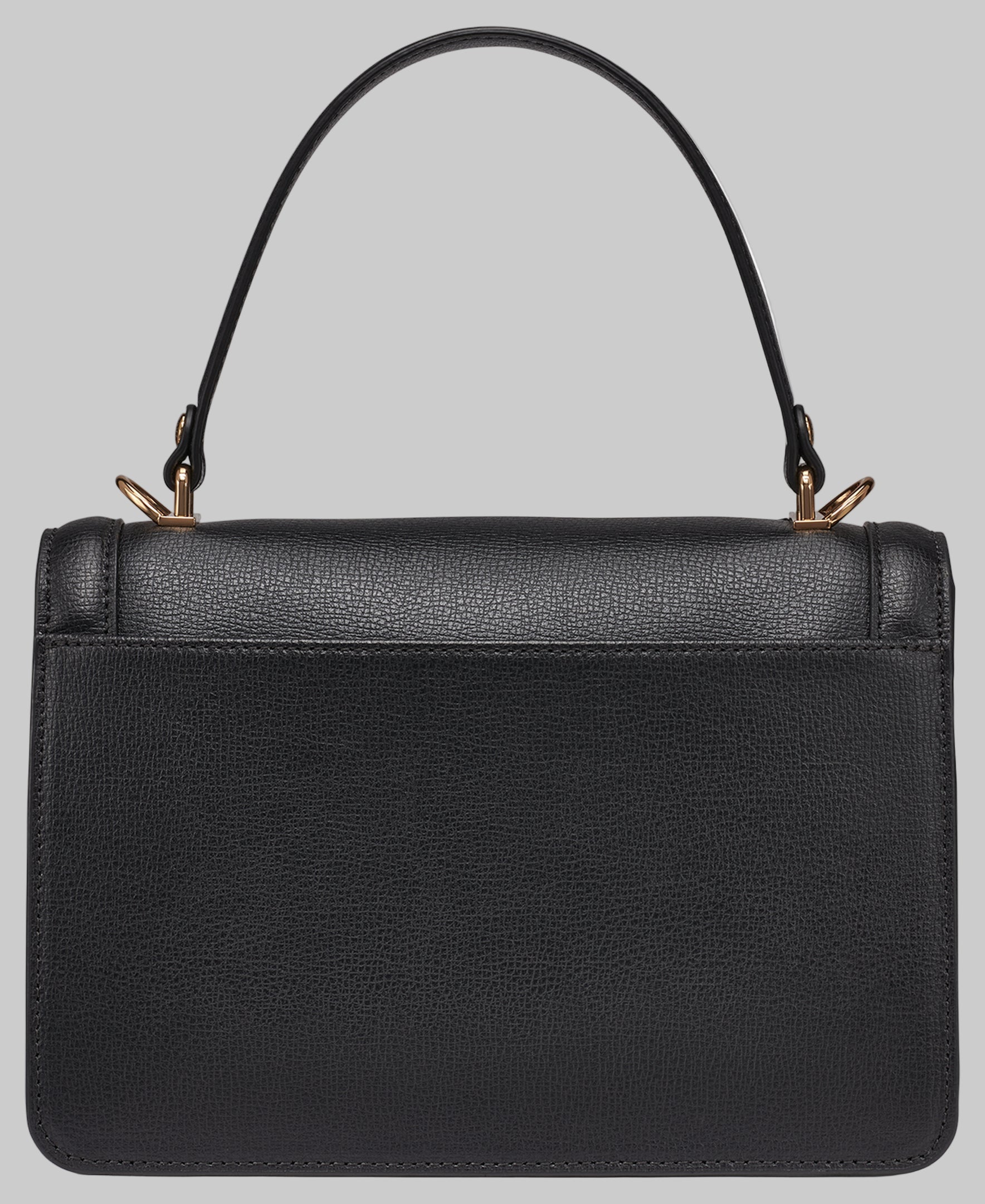 KarlLagerfeld Simone leather flap satchel with flowers black