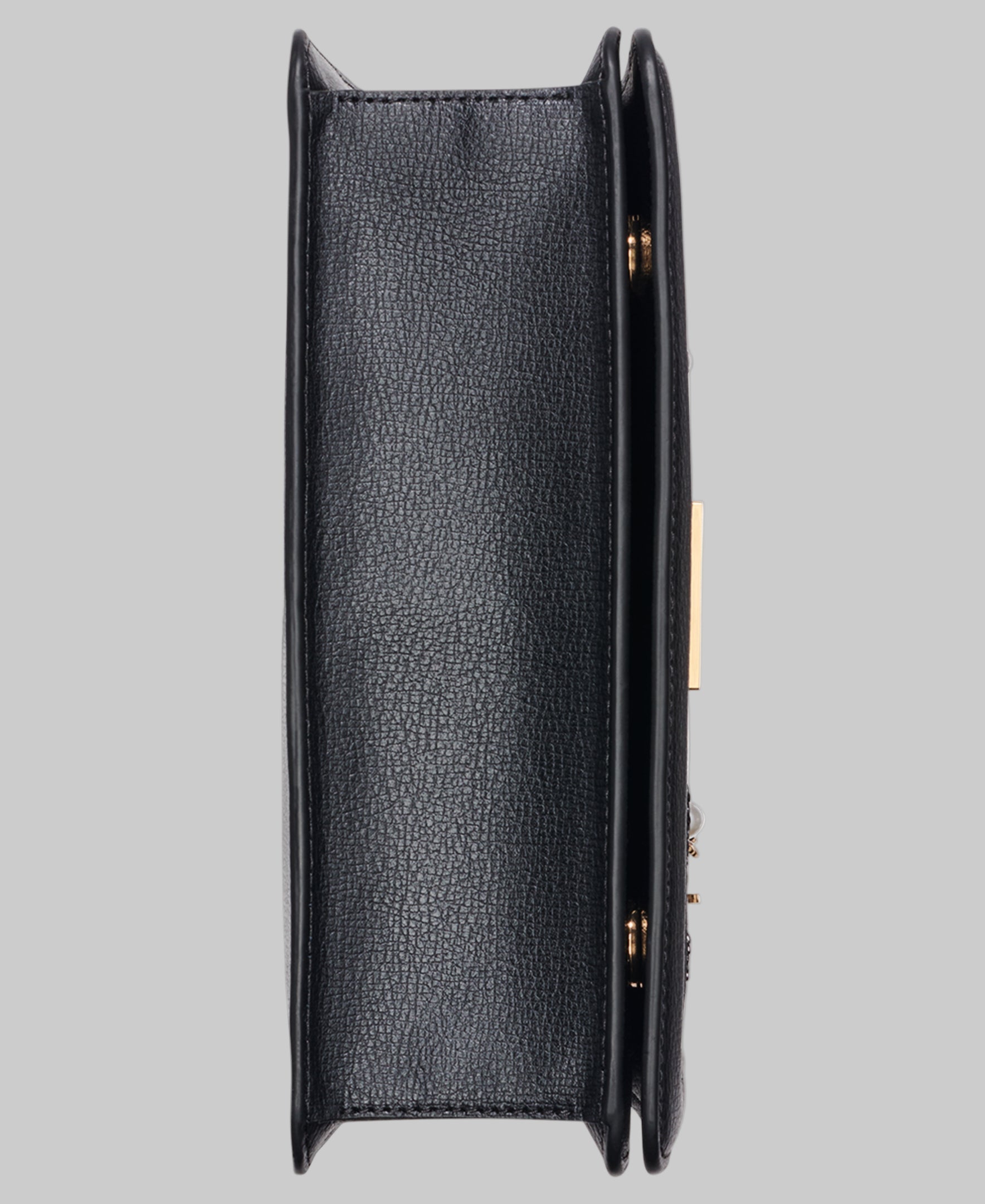 KarlLagerfeld Simone leather flap satchel with flowers black