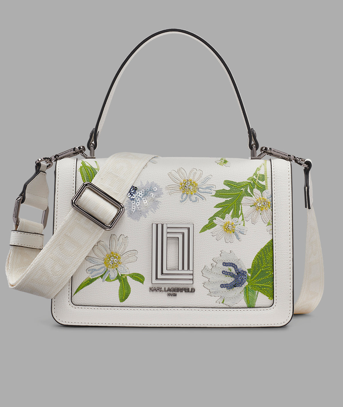 KarlLagerfeld Simone floral satchel white multi