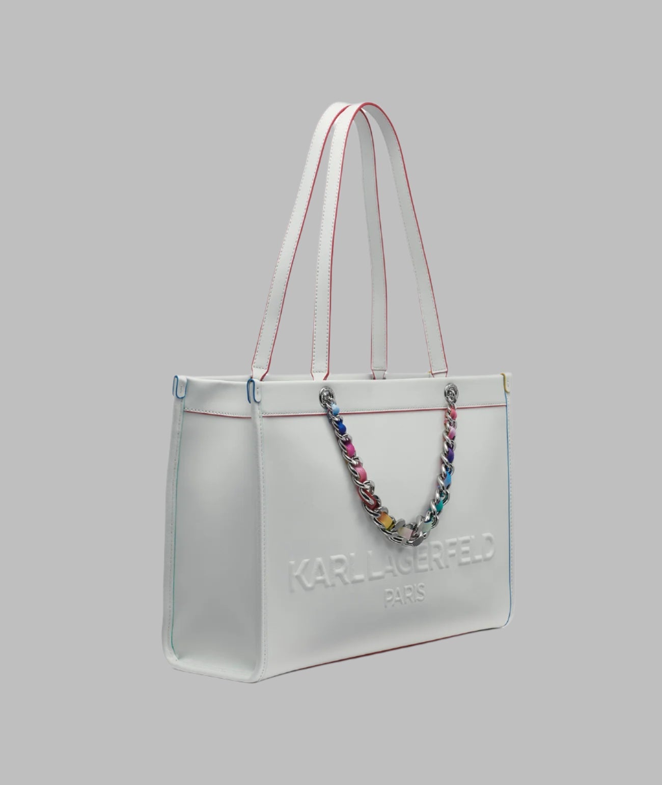 KarlLagerfeld Savoie large leather tote white