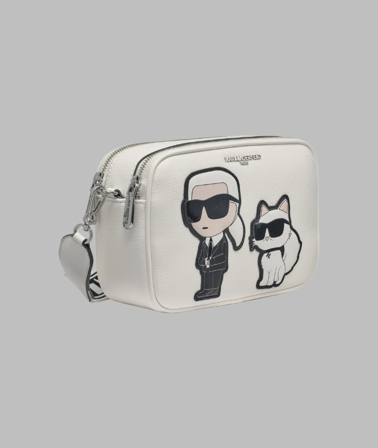 KarlLagerfeld Maybelle camera crossbody winter white