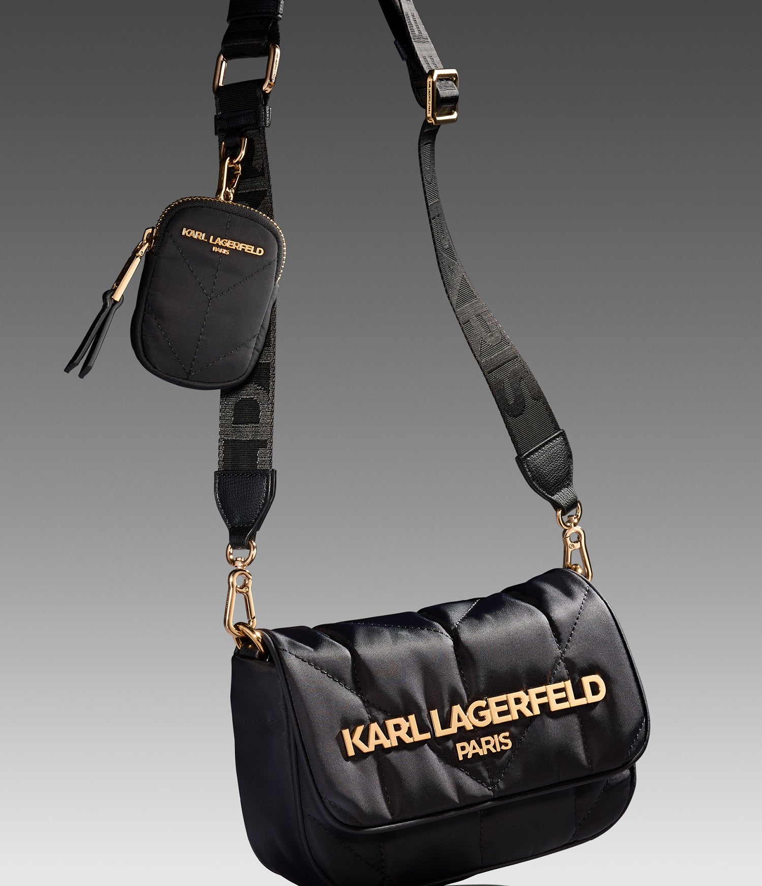 KarlLagerfeld Voyage logo crossbody black/gold