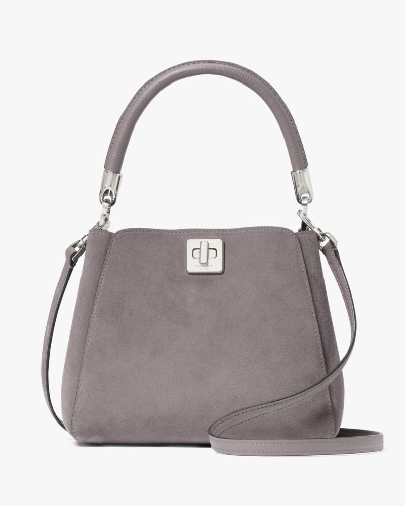 KateSpade Phoebe Suede Small Top Handle Satchel Hare Grey