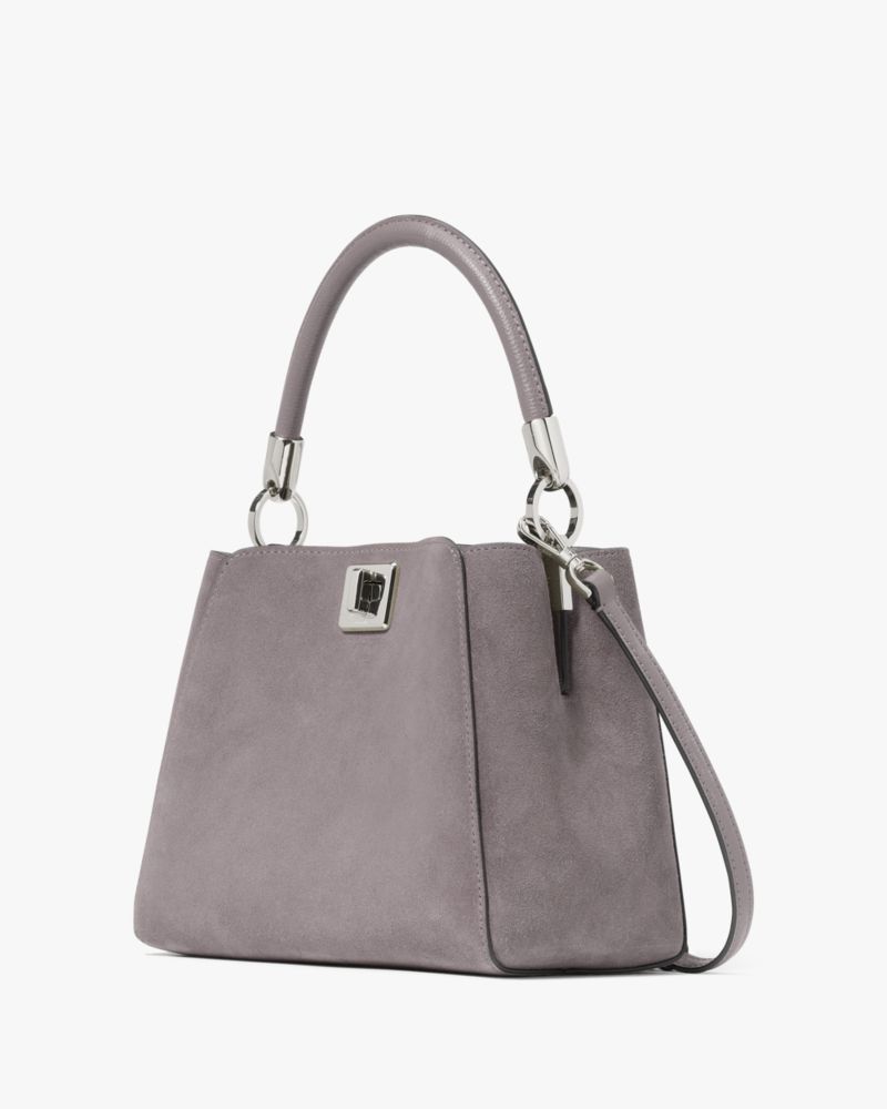 KateSpade Phoebe Suede Small Top Handle Satchel Hare Grey