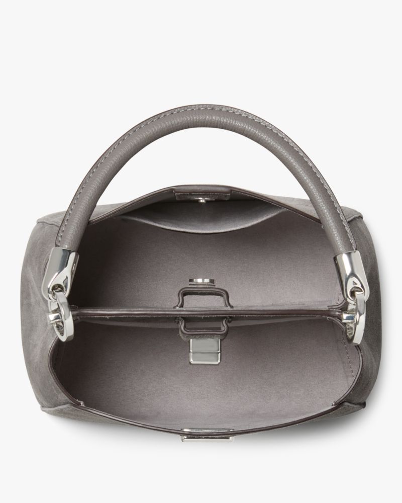 KateSpade Phoebe Suede Small Top Handle Satchel Hare Grey